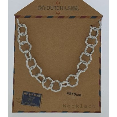 GO-DUTCH LABEL Go Dutch Label Edelstalen Ketting Ronde Schakels 45 cm. Zilverkleurig