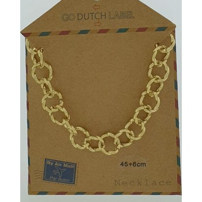 GO-DUTCH LABEL Go Dutch Label Edelstalen Ketting Ronde Schakels 45 cm. Goudkleurig