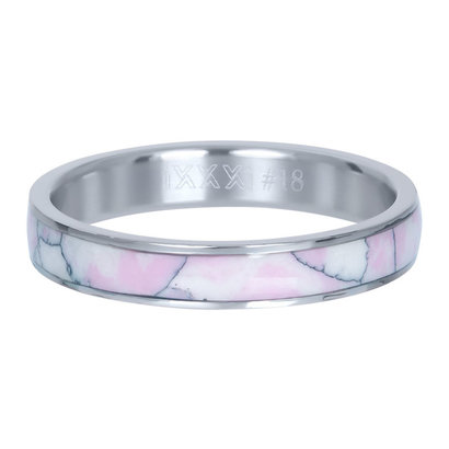 IXXXI JEWELRY RINGEN iXXXi Jewelry Vulring 4mm Zilverkleurig Staal Ceramic Pink Paradise