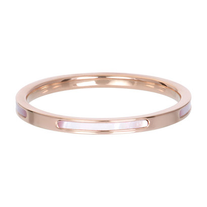 IXXXI JEWELRY RINGEN iXXXi Jewelry Spacer Ring Bonaire 2mm Steel Rose Gold with mother-of-pearl shell inlaid