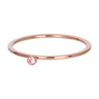 IXXXI JEWELRY RINGEN iXXXi Jewelry Vulring 1MM  Zirconia 1 Stone Roze  Rosegoudkleur