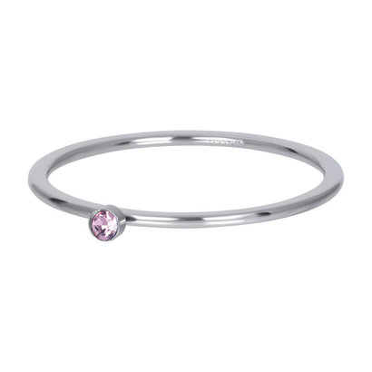 IXXXI JEWELRY RINGEN iXXXi Jewelry Vulring 1mm Zirconia 1 Stone Roze in Zilver Stainless steel