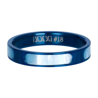 IXXXI JEWELRY RINGEN iXXXi Schmuckscheibe Aruba 4mm Stahlblau mit eingelegter Perlmuttschale