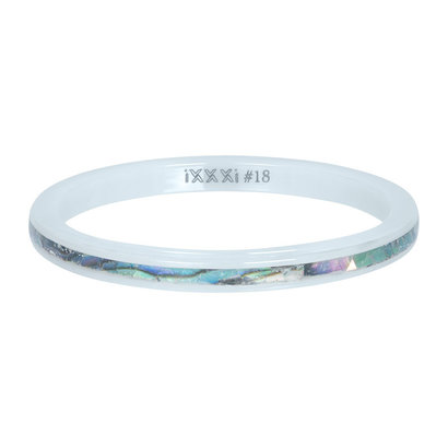 IXXXI JEWELRY RINGEN iXXXi Schmuckscheibe 2mm kleine keramische blaue Abalone-Schale