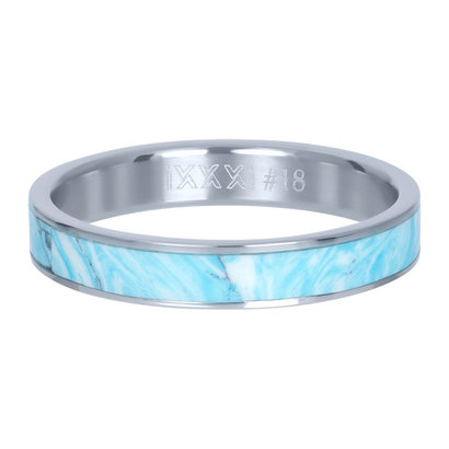 IXXXI JEWELRY RINGEN iXXXi Jewelry Washer 4mm Silver-Colored Steel Ceramic Blue Paradise