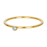 IXXXI JEWELRY RINGEN iXXXi Jewelry Vulring 1MM  Zirconia 1 Stone Lichtblauw  Goudkleur