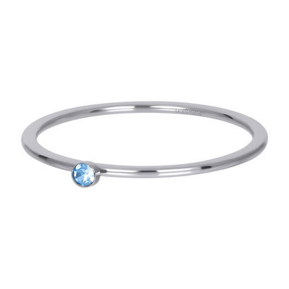 IXXXI JEWELRY RINGEN iXXXi Jewelry Washer 1mm Zirconia 1 Stone Light Safier in Silver Stainless steel