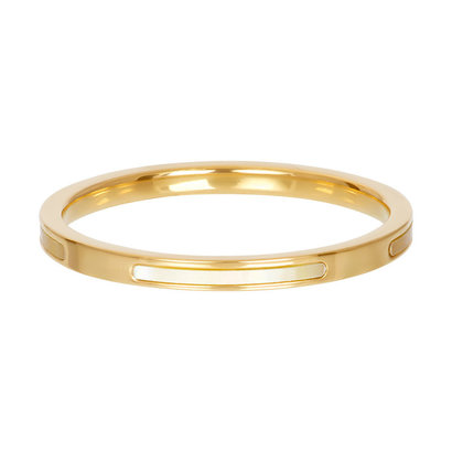 IXXXI JEWELRY RINGEN iXXXi Schmuckscheibe Bonaire 2mm Stahl Gold mit eingelegter Perlmuttschale