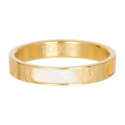 IXXXI JEWELRY RINGEN iXXXi Schmuckscheibe Aruba 4mm Stahl Gold mit eingelegter Perlmuttschale