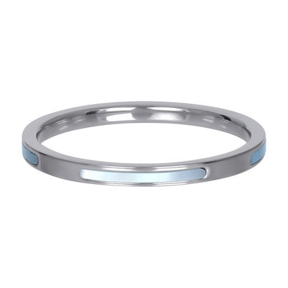 IXXXI JEWELRY RINGEN iXXXi Jewelry Washer Bonaire 2mm Steel Silver with mother-of-pearl shell inlaid