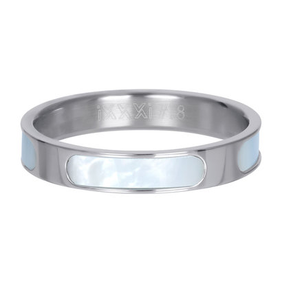 IXXXI JEWELRY RINGEN iXXXi Schmuckscheibe Aruba 4mm Stahl Silber mit eingelegter Perlmuttschale