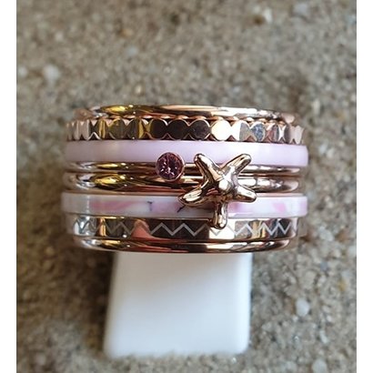 IXXXI JEWELRY RINGEN iXXXi COMBINATIE OF COMPLETE RING PINK 04  1087 ROSEKLEURIG- KIES