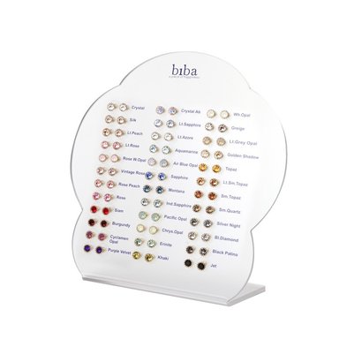 BIBA OORBELLEN Biba Ear Studs 7mm Gold colored with decorated edge with Swarovski stone