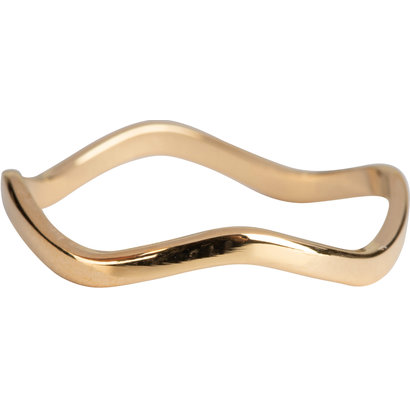 CHARMIN'S Charmins Ring Smooth Waves Shiny Steel Gold