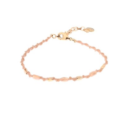 BIBA ARMBANDEN Biba geknotetes Armband Pale Shell mit Goldverschluss