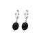 BIBA OORBELLEN Biba Creole 12mm silver colored with pendant black oval stone