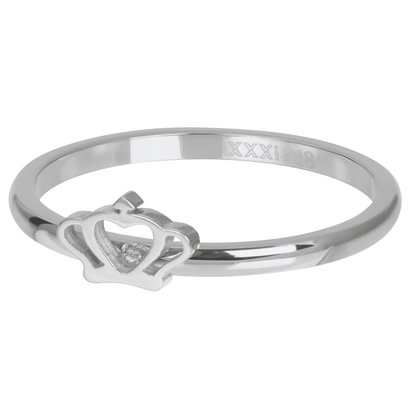 IXXXI JEWELRY RINGEN iXXXi Jewelry Washer Glamor Crown 2mm in Silver-colored Stainless steel