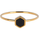 CHARMIN'S Charmins Ring Hexagramm Stahl Gold