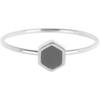 CHARMIN'S Charmins Ring Hexagramm Stahl Silber