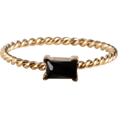 CHARMIN'S Charmins ring Twisted Queen Black Steel Gold