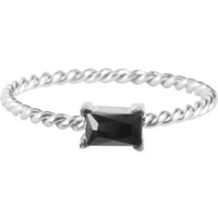 CHARMIN'S Charmins ring Twisted Queen Black  Steel Silver