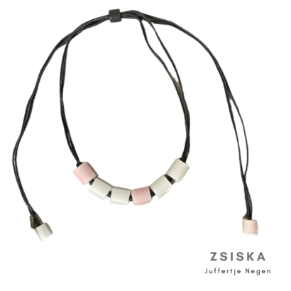 ZSISKA DESIGN Zsiska Verstelbare Design ketting Colourfull Beads Roze Wit