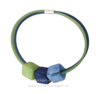 CUBE COLLECTION CUBE KETTING Blauw Groen met 3 Cubes