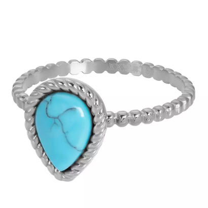 IXXXI JEWELRY RINGEN iXXXi Jewelry Vulring Magic Turquoise  2mm Zilverkleurig