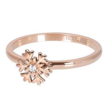 IXXXI JEWELRY RINGEN iXXXi Schmuckscheibe Schneeflocke 2mm Roségoldfarben