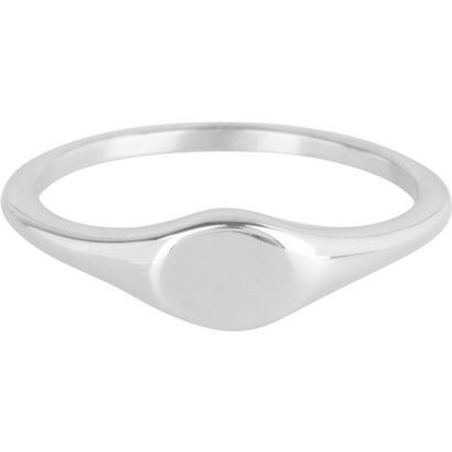 CHARMIN'S Charmins Ring Siegelring Petite Oval Stahl Silber