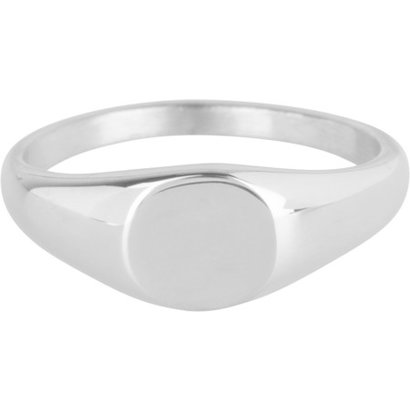 CHARMIN'S Charmins Ring Siegelring Petite Round Stahl Silber