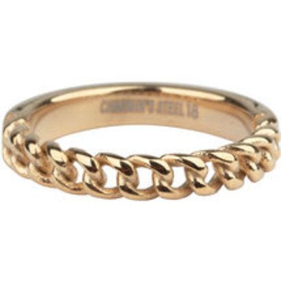 CHARMIN'S Charmins Ring Schwere Halbkette Stahl Gold