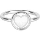 CHARMIN'S Charmins Ring Dancing Love Weiß Chrystal Steel Silber