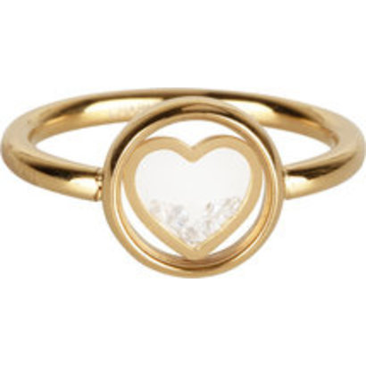 CHARMIN'S Charmins ring Dancing Love White Chrystal Steel Gold