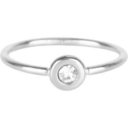 CHARMIN'S Charmins Ring Donut Weiß Kristall Stahl Silber