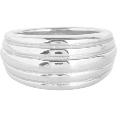 CHARMIN'S Charmins Ring Chunky Stripes Stahl Silber