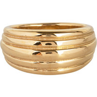 CHARMIN'S Charmins Ring Chunky Stripes Stahl Gold