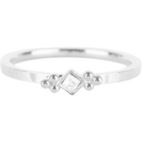 CHARMIN'S Charmins Ring Royal Square Kristall Stahl Silber