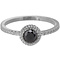 CHARMIN'S Charmins Ring Iconic Vintage Schwarz Zirkonia Stahl Silber