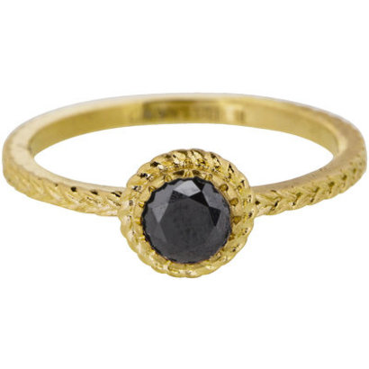 CHARMIN'S Charmins ring Iconic Vintage Black Zirconia Steel  Gold