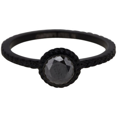 CHARMIN'S Charmins ring Iconic Vintage Black Zirconia Steel  Black