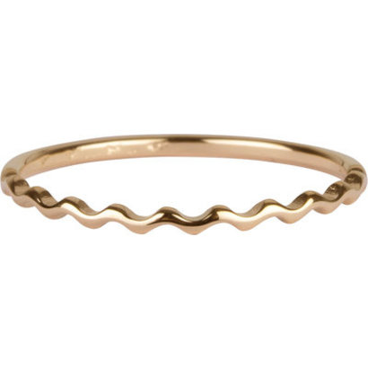 CHARMIN'S Charmins Ring Shiny Petite Wave Stahl Gold