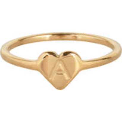 CHARMIN'S Charmins ring Letter in my Heart Steel Gold