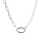 iXXXi JEWELRY IXXXI JEWELRY Necklace Square Chain Pearl Silver colored Steel