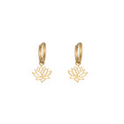 GO-DUTCH LABEL Go Dutch Label Earrings with Lotus flower Gold colored