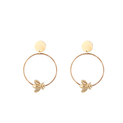 GO-DUTCH LABEL Go Dutch Label Earrings with Bee Gold colored