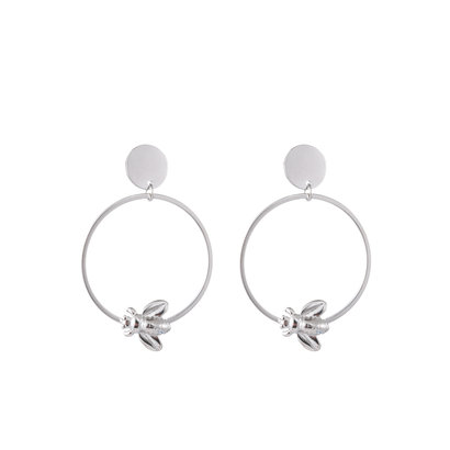 GO-DUTCH LABEL Go Dutch Label Earrings with Bee Silver colored