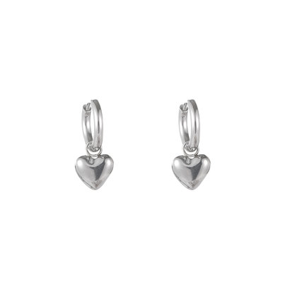 GO-DUTCH LABEL Go Dutch Label Earrings with Charm Heart Silver colored