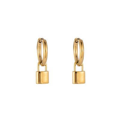 GO-DUTCH LABEL Go Dutch Label Ohrringe mit Charm Padlock Goldfarben