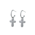 GO-DUTCH LABEL Go Dutch Label Earrings with Charm Cross Silver colored